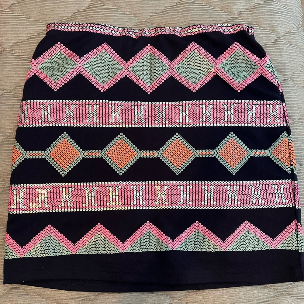 Navy blue mini skirt, size small, like new